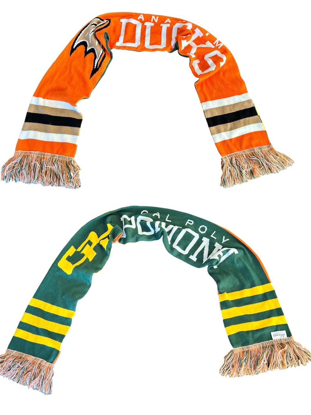 Anaheim ducks and cal poly pomona reversible scarf